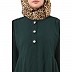 Pleated sleeves abaya- Bottle Green
