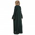 Pleated sleeves abaya- Bottle Green