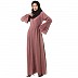 Pleated sleeves abaya- Puce Pink
