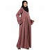 Pleated sleeves abaya- Puce Pink