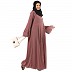 Pleated sleeves abaya- Puce Pink