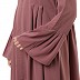 Pleated sleeves abaya- Puce Pink