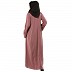 Pleated sleeves abaya- Puce Pink