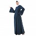 Pleated sleeves abaya- Teal
