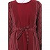 Cardigan abaya set- Maroon stripped Shrug with sleeveless inner abaya