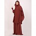 Loose fit inner abaya with a matching cape Instant khimar-Rust Loose fit inner abaya with a matching cape Instant khimar-Rust