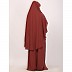 Loose fit inner abaya with a matching cape Instant khimar-Rust Loose fit inner abaya with a matching cape Instant khimar-Rust