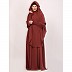 Loose fit inner abaya with a matching cape Instant khimar-Rust Loose fit inner abaya with a matching cape Instant khimar-Rust