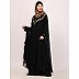 Two layered Kaftan cum abaya with embroidery work-Black Two layered Kaftan cum abaya with embroidery work-Black