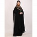 Two layered Kaftan cum abaya with embroidery work-Black Two layered Kaftan cum abaya with embroidery work-Black