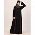 Designer dual color fashionable abaya-Black-Wine Designer dual color fashionable abaya-Black-Wine
