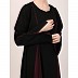 Designer dual color fashionable abaya-Black-Wine Designer dual color fashionable abaya-Black-Wine
