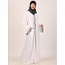 Elegant embroidery work abaya-White Elegant embroidery work abaya-White