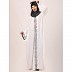 Elegant embroidery work abaya-White Elegant embroidery work abaya-White