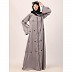 Tik Tok Luxury fabric abaya with embroidery work-Light Grey Tik Tok Luxury fabric abaya with embroidery work-Light Grey