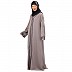 Front Open embroidery abaya in Tik Tok Luxury fabric-Light Grey Front Open embroidery abaya in Tik Tok Luxury fabric-Light Grey