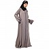 Front Open embroidery abaya in Tik Tok Luxury fabric-Light Grey Front Open embroidery abaya in Tik Tok Luxury fabric-Light Grey