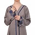 Front Open embroidery abaya in Tik Tok Luxury fabric-Light Grey Front Open embroidery abaya in Tik Tok Luxury fabric-Light Grey