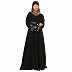 Umbrella abaya with embroidery work on sleeves-Black Umbrella abaya with embroidery work on sleeves-Black
