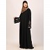 Umbrella abaya with embroidery work on sleeves-Black Umbrella abaya with embroidery work on sleeves-Black