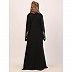 Umbrella abaya with embroidery work on sleeves-Black Umbrella abaya with embroidery work on sleeves-Black