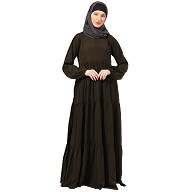 3 frilled design abaya-Olive Green 3 frilled design abaya-Olive Green