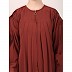 Zipper Front open pleated abaya with puff sleeves- Rust Zipper Front open pleated abaya with puff sleeves- Rust