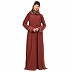 Daily wear front open abaya-Rust Daily wear front open abaya-Rust