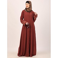 Daily wear front open abaya-Rust Daily wear front open abaya-Rust