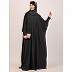 Box pleated CEY fabric kaftan abaya-Dark Grey