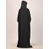 Box pleated CEY fabric kaftan abaya-Dark Grey