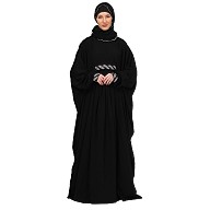 Adjustable waist Kaftan abaya with Sequence lace-Black Adjustable waist Kaftan abaya with Sequence lace-Black