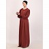 Loose Fit abaya with Ruffled Sleeves-Rust Loose Fit abaya with Ruffled Sleeves-Rust