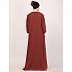 Loose Fit abaya with Ruffled Sleeves-Rust Loose Fit abaya with Ruffled Sleeves-Rust