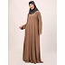 Box pleated abaya in CEY fabric-Beige Box pleated abaya in CEY fabric-Beige