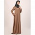 Box pleated abaya in CEY fabric-Beige Box pleated abaya in CEY fabric-Beige