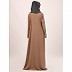 Box pleated abaya in CEY fabric-Beige Box pleated abaya in CEY fabric-Beige