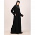 Box pleated abaya in CEY fabric-Black Box pleated abaya in CEY fabric-Black