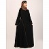 Full flare abaya with piping work-Black Full flare abaya with piping work-Black