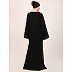 Full flare abaya with piping work-Black Full flare abaya with piping work-Black