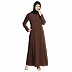 A-line inner abaya with a complementary Hijab- Brown