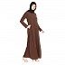 A-line inner abaya with a complementary Hijab- Brown