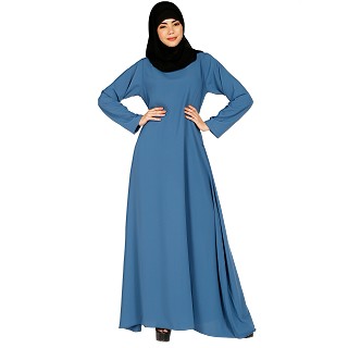 A-line inner abaya with a complementary Hijab- French Blue