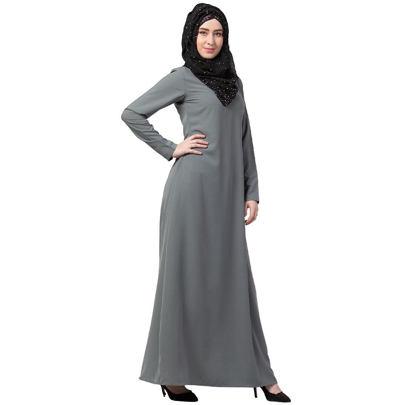 Buy grey A-line inner abaya at www.shiddat.com