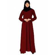A-line inner abaya with a complementary Hijab- Maroon A-line inner abaya with a complementary Hijab- Maroon