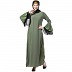 A-line abaya with Black sequins work- Jade Green A-line abaya with Black sequins work- Jade Green