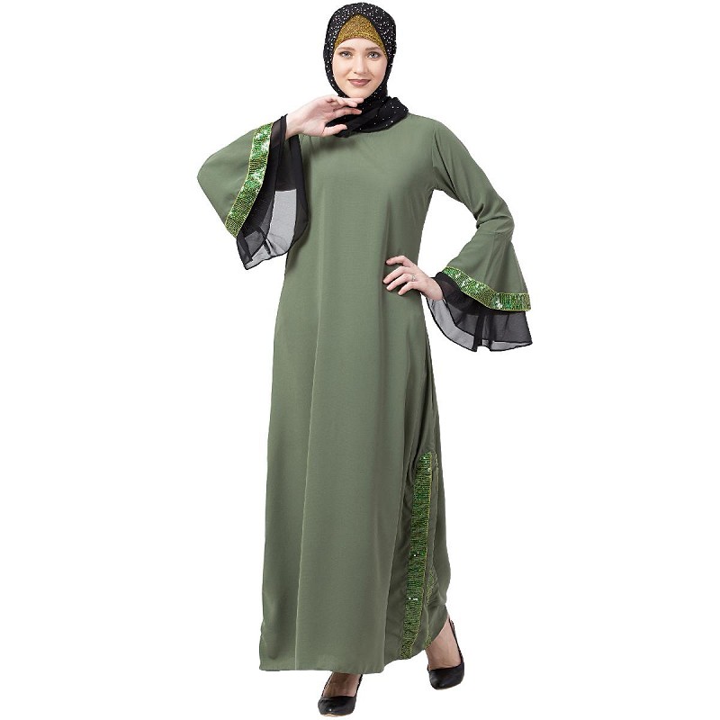 Abaya online Buy Designer party wear abaya with sequins work at