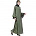 A-line abaya with Black sequins work- Jade Green A-line abaya with Black sequins work- Jade Green