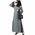 A-line abaya with Black sequins work- Grey A-line abaya with Black sequins work- Grey