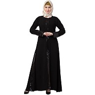 Designer abaya with sequins work- Black Designer abaya with sequins work- Black